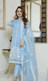 Nadia Farooqi - 4PC (Unstitched) Organza Embroidered Shirt With Organza Embroidered Dupatta - GSF055