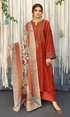 URGE - 3PC (Unstitched) Embroidered Dhanak Suit - GKA8764
